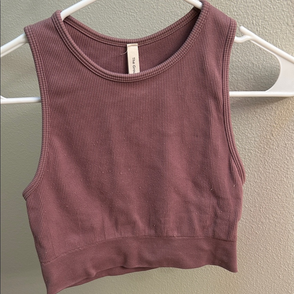 Babaton Dusty Rose Ribbed Tank Top
